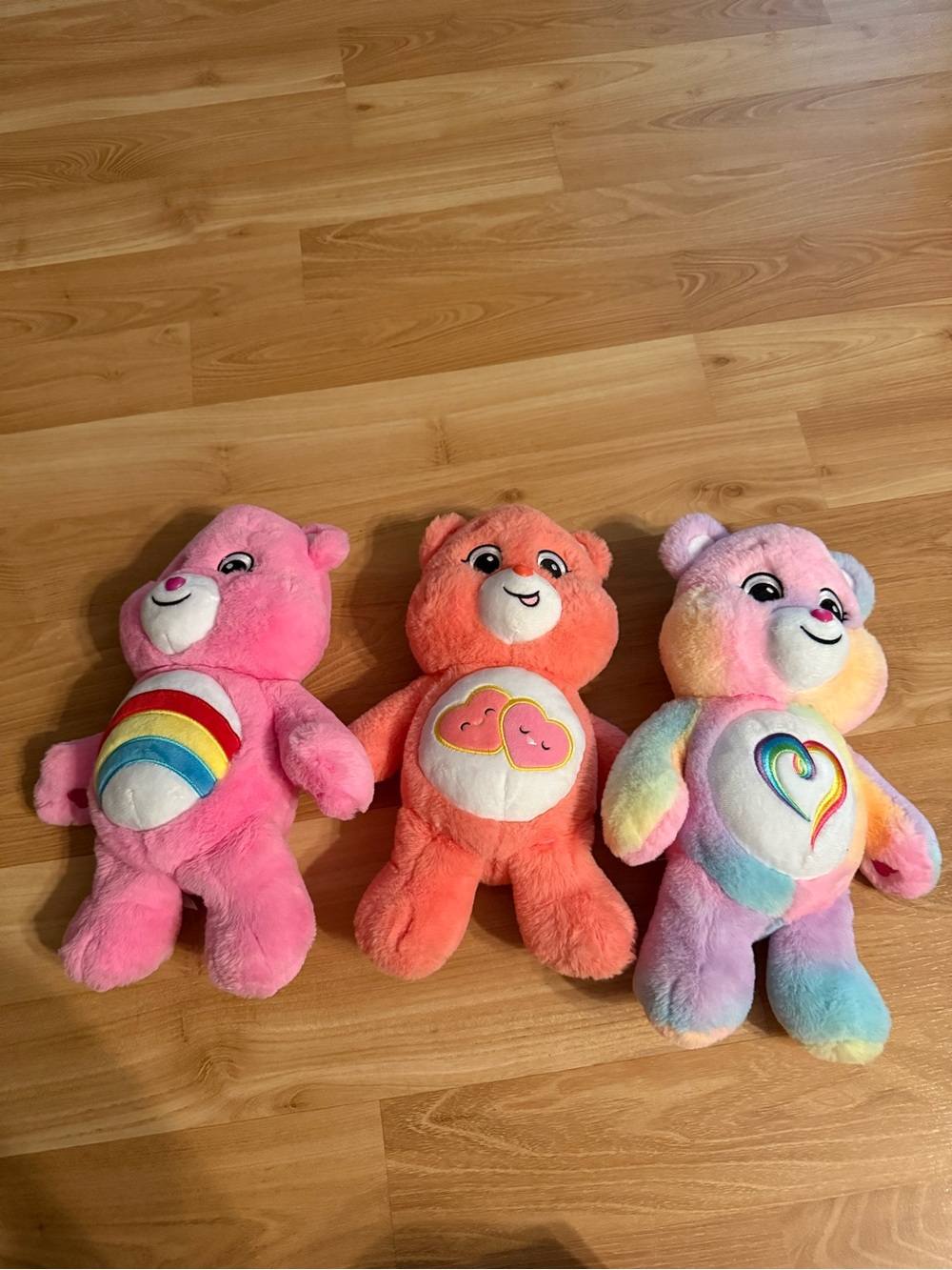 Care Bears Plush Trio - Pink, Orange & Rainbow Multicolor